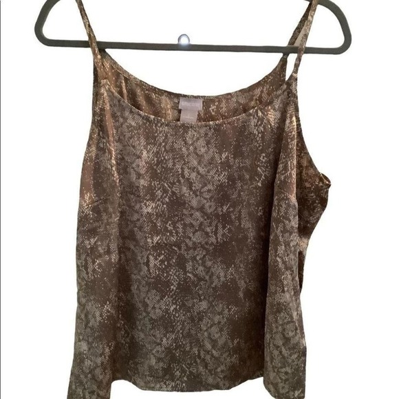 Chico's chiffon snake‎ skin print V neck 2 in 1 tunic - Picture 6 of 8